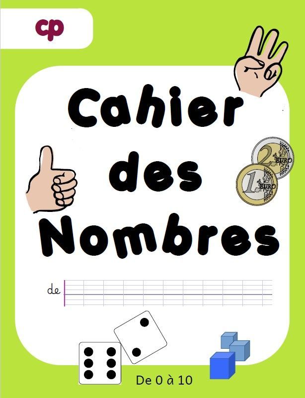 Couverture cahier des nombre CP de 0 &agrave; 10